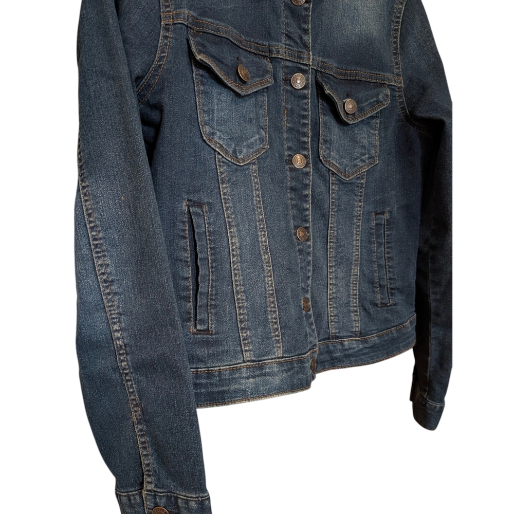 Curve Appeal Dark Wash Denim Jean Jacket - Women's Size Medium - Picture 8 of 14